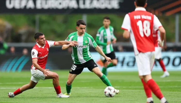Braga e Betis ficam no empate na Liga Europa.| Foto: Reprodução SBT Sports / Divulgação
